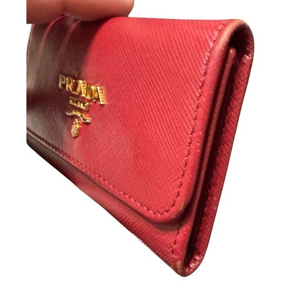 Auth Prada Red Saffiano Leather Key Holder Case 6 Ring - Picture 12 of 15